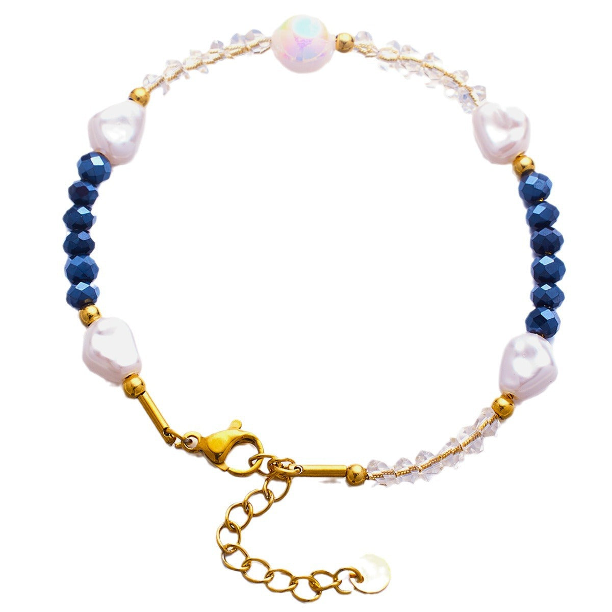 Wholesale Vintage Gold Bohemian Style Beaded Titanium Steel Bracelet